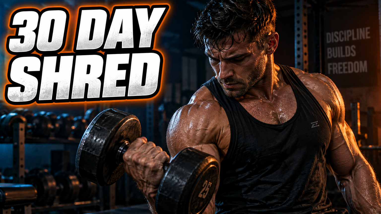 AI thumbnail: 30 day shred fitness challenge