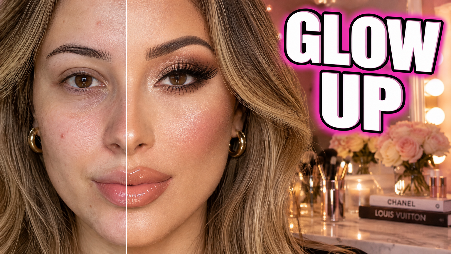 The 5 Minute Glow Up - AI-generated YouTube thumbnail