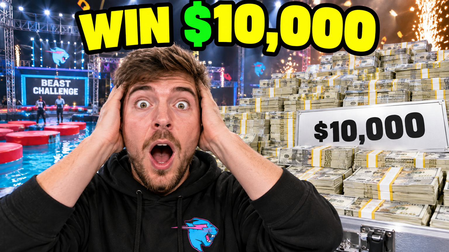Win $10,000 Challenge - AI-generated YouTube thumbnail